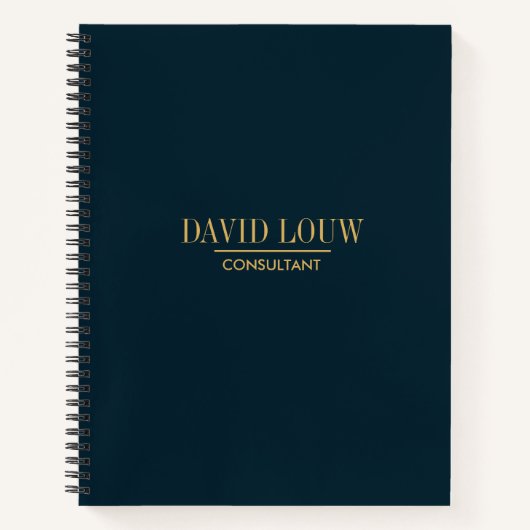 Elegant gepersonaliseerd blauw bedrijf notitieboek (Voorkant)