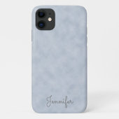 Elegant gepersonaliseerd blauw-grijs perkament Case-Mate iPhone case (Achterkant)