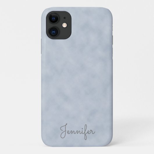 Elegant gepersonaliseerd blauw-grijs perkament Case-Mate iPhone case (Achterkant)