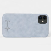 Elegant gepersonaliseerd blauw-grijs perkament Case-Mate iPhone case (Achterkant (horizontaal))