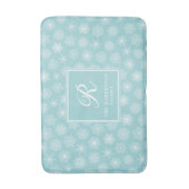 Elegant gepersonaliseerd Blauwgroen blauw Snowflak Badmat (Voorkant Verticaal)