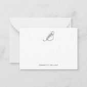 Elegant Gepersonaliseerd Bloemig Script Monogram Notitiekaartje (Voorkant)