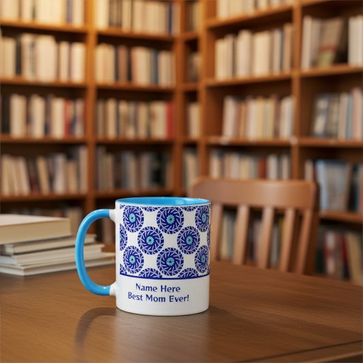 Elegant Gepersonaliseerd Blue Evil Eye geometrisch Mok