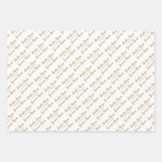 Elegant Gepersonaliseerd bruiloft bruid bruidegom  Inpakpapier Vel (Voorkant 3)