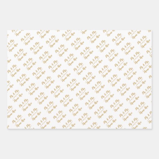 Elegant Gepersonaliseerd bruiloft bruid bruidegom Inpakpapier Vel (Voorkant 2)