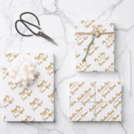 Elegant Gepersonaliseerd bruiloft bruid bruidegom  Inpakpapier Vel