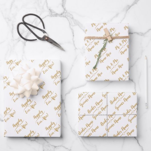 Elegant Gepersonaliseerd bruiloft bruid bruidegom  Inpakpapier Vel (Voorkant)