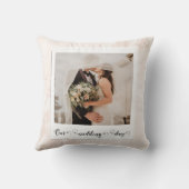 Elegant Gepersonaliseerd bruiloft foto Sierkussen (Achterkant)