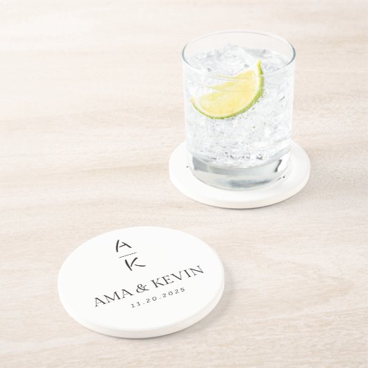 Elegant gepersonaliseerd bruiloft Onderzetter - Cu (Zijkant)