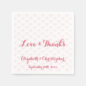 Elegant gepersonaliseerd bruiloft partij roze hart servet (Voorkant)