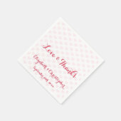 Elegant gepersonaliseerd bruiloft partij roze hart servet (Hoek)