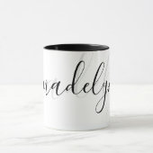 Elegant gepersonaliseerd chic Modern Grey and blac Mok (Midden)