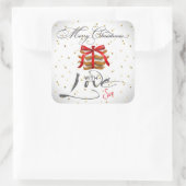 Elegant Gepersonaliseerd Christmas Cookie Gift Sti Vierkante Sticker (Tas)