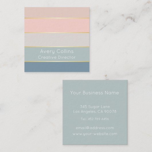 Elegant gepersonaliseerd colorblock Visitekaartje (Voorkant / Achterkant)