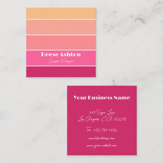 Elegant gepersonaliseerd colorblock Visitekaartje (Voorkant / Achterkant)