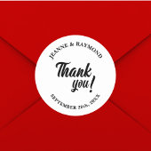 Elegant gepersonaliseerd dank u bruiloft gunst ronde sticker