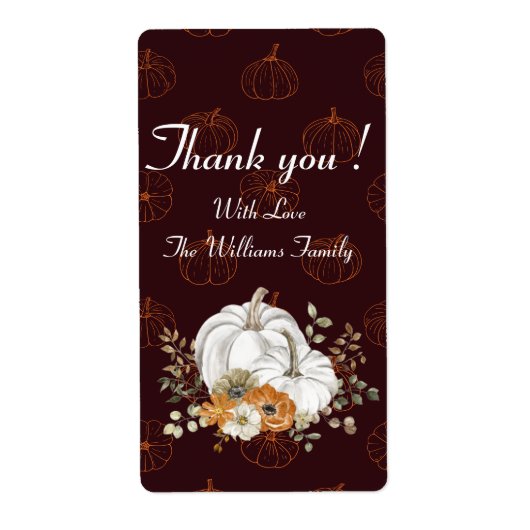 Elegant Gepersonaliseerd Dank u Etiket (Voorkant)