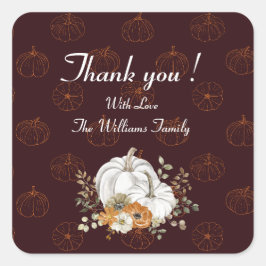 Elegant Gepersonaliseerd Dank u Vierkante Sticker