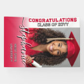 Elegant gepersonaliseerd foto Afstuderen Spandoek (Horizontaal)