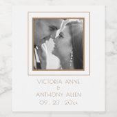 Elegant gepersonaliseerd fotowijnlabel wijn etiket (Enkel label)