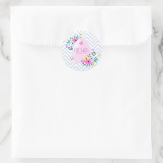 Elegant gepersonaliseerd gelukkig Pasen | Sticker  (Tas)