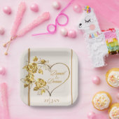 Elegant gepersonaliseerd Golden Wedding Paper Bord (Feest)