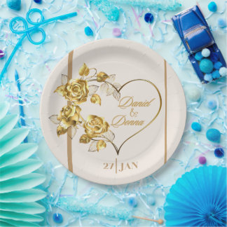 Elegant gepersonaliseerd Golden Wedding Paper Bord