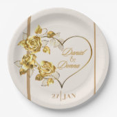 Elegant gepersonaliseerd Golden Wedding Paper Bord (Voorkant)