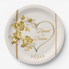 Elegant gepersonaliseerd Golden Wedding Paper Bord