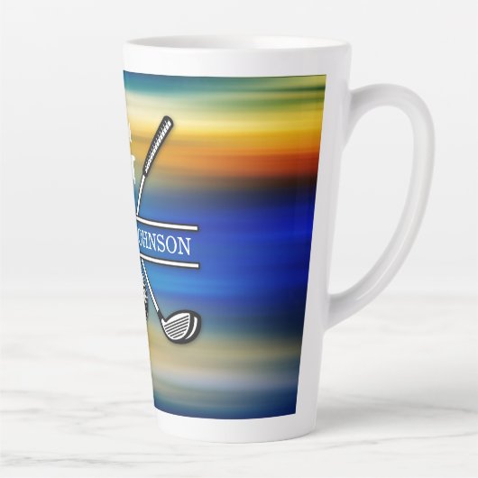 Elegant Gepersonaliseerd Golf Monogram Ontwerp Latte Mok (Rechts)