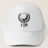 Elegant Gepersonaliseerd Golf Monogram Ontwerp Trucker Pet (Voorkant)
