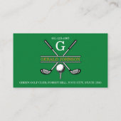 Elegant Gepersonaliseerd Golf Monogram Ontwerp Visitekaartje (Achterkant)