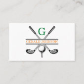 Elegant Gepersonaliseerd Golf Monogram Ontwerp Visitekaartje (Voorkant)