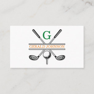 Elegant Gepersonaliseerd Golf Monogram Ontwerp Visitekaartje