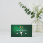 Elegant Gepersonaliseerd Golf Monogram Ontwerp Visitekaartje (Staand voorkant)