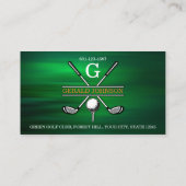 Elegant Gepersonaliseerd Golf Monogram Ontwerp Visitekaartje (Achterkant)