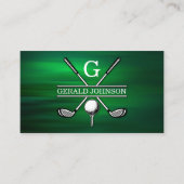 Elegant Gepersonaliseerd Golf Monogram Ontwerp Visitekaartje (Voorkant)