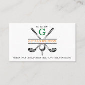 Elegant Gepersonaliseerd Golf Monogram Ontwerp Visitekaartje (Achterkant)