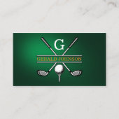 Elegant Gepersonaliseerd Golf Monogram Ontwerp Visitekaartje (Voorkant)