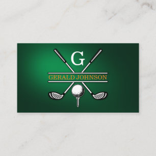 Elegant Gepersonaliseerd Golf Monogram Ontwerp Visitekaartje