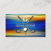 Elegant Gepersonaliseerd Golf Monogram Ontwerp Visitekaartje (Voorkant)
