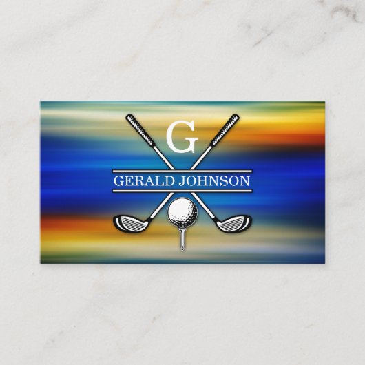 Elegant Gepersonaliseerd Golf Monogram Ontwerp Visitekaartje (Voorkant)