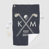 Elegant gepersonaliseerd golfclub monogram ontwerp golfhanddoek (Insitu)
