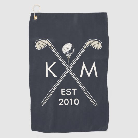 Elegant gepersonaliseerd golfclub monogram ontwerp golfhanddoek (Voorkant)