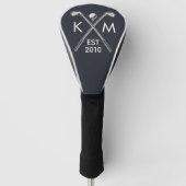 Elegant gepersonaliseerd golfclub monogram ontwerp golfheadcover (Voorkant)