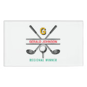 Elegant Gepersonaliseerd golfmonogram Naambadge (Voorkant)