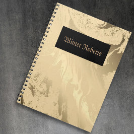Elegant gepersonaliseerd goud en zwart notitieboek