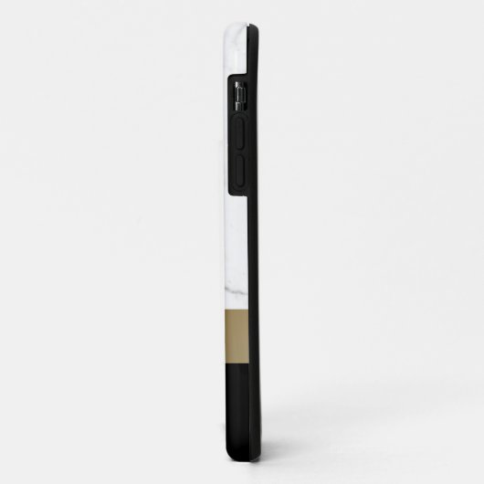 Elegant gepersonaliseerd goud wit marmer Case-Mate iPhone case (Achterkant/links)