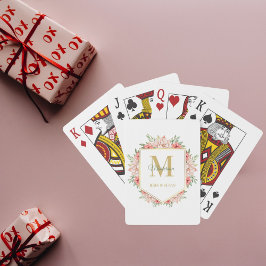 Elegant gepersonaliseerd goudmonogram pokerkaarten