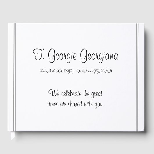 Elegant & Gepersonaliseerd Herinneringen gastenboe Gastenboek (Voorkant)